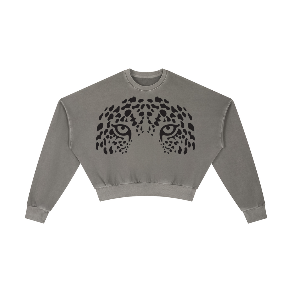 Leopard Gaze Cropped Crewneck